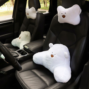 Oreiller de soutien pour la nuque en forme de U, coussin lombaire ergonomique en peluche pour appuie-tête de voiture, accessoires intérieurs de voiture - Product Image 4