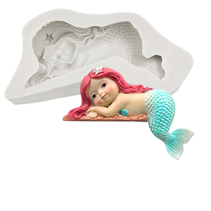 Moldes de silicona 3d personalizados para decoración de tartas, Fondant de sirena y <span class=keywords><strong>Princesa</strong></span>, molde de silicona - Product Image 6