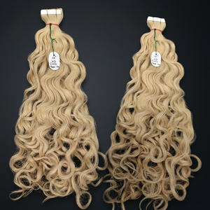 Extensions de cheveux indiens à bandes adhésives, cheveux humains Remy, tissages invisibles à bandes adhésives, tissage de cheveux pour femmes, 12-30 pouces, qualité salon - Product Image 1