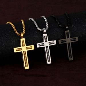 2018 Hot Selling Stainless Steel Men Gold Cross Pendant <b>Necklace</b> - Product Image 5