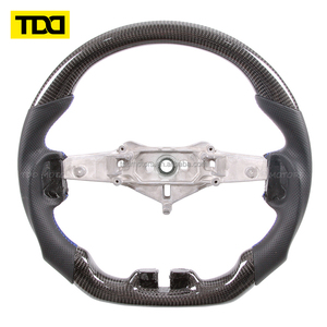 Volant en fibre de carbone véritable TDD adapté à la Jeep Wrangler 2011-2017, fond plat, 3 Runner Sport - Product Image 3