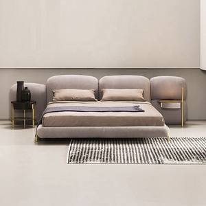 Camera da letto moderna set letto grande testiera in pelle con comodino design italiano letto matrimoniale king size - Product Image 1