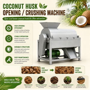 Machine à extraire la fibre de noix de coco, machine à déchiqueter la noix de coco, déchiqueteuse, ligne de production de machine à coco coir, vente chaude - Product Image 2