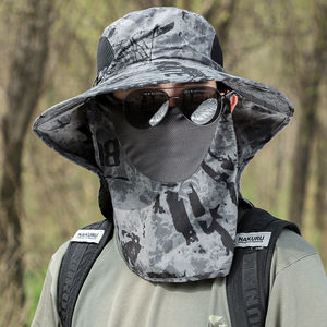 Protezione esterna cappello da sole stringa secchio da pesca tappo con copertura per il viso e il collo per gli uomini e le donne rimovibili - Product Image 4