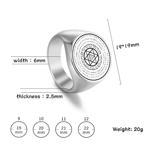 Bague en acier inoxydable 316, modèles anciens des 72 Anges de la Magie, Grands Anges Magiques, Bijoux pour Hommes, Amulette, Bagues R126 - Product Image 4