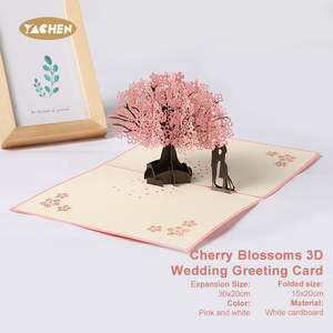 <span class=keywords><strong>Carte</strong></span> de vœux YACHEN 3D pop-up fait à la main avec fleurs de cerisier, invitation de mariage, <span class=keywords><strong>carte</strong></span> cadeau pour la Saint-Valentin - Product Image 5