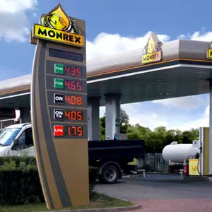 Benzine Station Prijs Uithangbord Led Reclame Reclame Gas Station Pyloon Teken