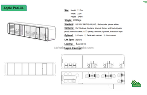 Casa Container Smontabile in <span class=keywords><strong>Vendita</strong></span>, Cabina Apple, Mini Casa per Officina all'Aperto, Caffetteria, Struttura in Acciaio per Villa - Product Image 6