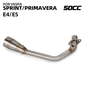 Modification d'échappement de moto, échappement 51 mm, tuyau avant de scooter avec support pour <span class=keywords><strong>Vespa</strong></span> Primavera <span class=keywords><strong>50cc</strong></span> 80CC Sprint 80CC <span class=keywords><strong>50CC</strong></span> 3V E4/E5 - Product Image 2