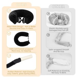 Kit de Soins Capillaires Nocturnes Sans Chaleur avec Logo Personnalisé, <span class=keywords><strong>Bigoudis</strong></span> en Velours Jumbo pour Dormir, Tiges de Bouclage Douces Sans Chaleur pour Tous Types de Cheveux - Product Image 2