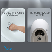 Vente directe cuvette de toilette allongée intelligente monobloc sans chauffage électrique avec capteur de rinçage des fesses féminines lavage monté au sol