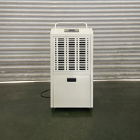 Déshumidificateur commercial portable 138L/D avec grandes roues, poignée de poussée et double drainage pour sous-sol, usine, atelier