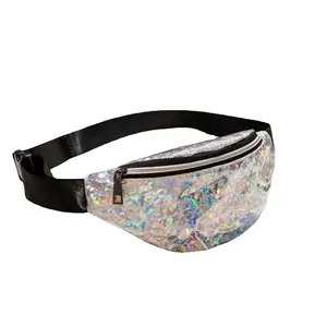 Pochete sac banane dame Paillette glänzende Flockenaccessoires Brustbeutel Glitter Taillenbeutel Sport Fanny Pack