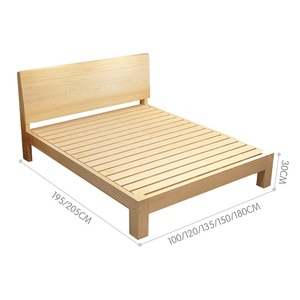 Zeitgenössische 1,8 m Doppelbett rahmen Moderne hölzerne Schlafzimmermöbel-Sets Massivholz gepolstert King Twin Keine Matratze enthalten - Product Image 1