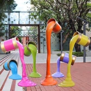 Reçine fiberglas heykel boya kovası fiberglas sahne heykelleri alışveriş merkezi Plaza için - Product Image 2