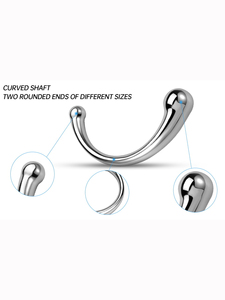 Consolador de metal, varita de próstata, de acero inoxidable de doble cabeza tapón <span class=keywords><strong>anal</strong></span>, masaje de punto G, Juguetes sexuales para hombres, mujeres, lesbianas y homosexuales - Product Image 3