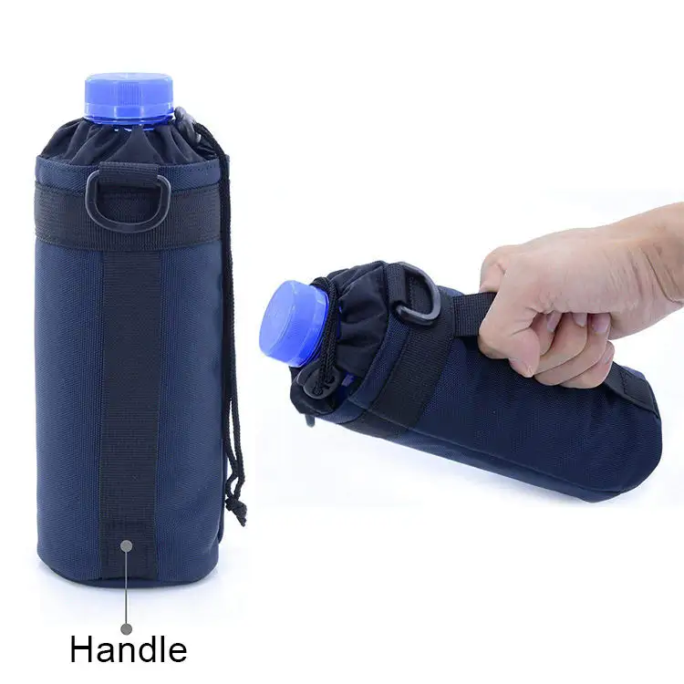 Perjalanan luar ruangan mendaki botol air kantong tas lengan pembawa tas pemegang dengan tali kanvas botol air pemegang