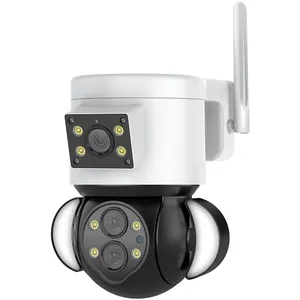 Anran — caméra de Surveillance sans fil panoramique 360 °, 4MP, connexion sans fil, système d'alarme, WiFi 10X, double écran, multi-objectif