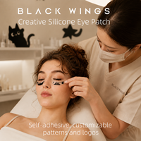 Masques sous-yeux jetables auto-adhésifs en silicone BLACKWINGS avec logo et motif personnalisés, patchs doux naturels pour extensions de cils