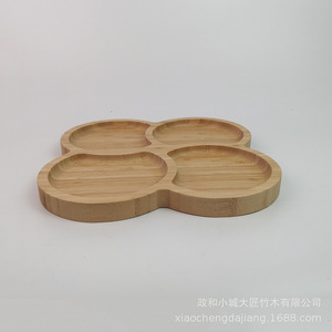 จานไม้ไผ่ลายใบโคลเวอร์สี่แฉก โอจิ ไดโช ขนาด 25x25x2 ซม. สำหรับถาดเสิร์ฟในโรงแรม - Product Image 5