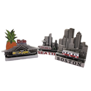 Conçu sur mesure 3D Rétro Train Bâtiment Réfrigérateur Aimants Mobile En Alliage De Zinc Souvenir USA Hawaii Magnétique Métal Autocollant Forme - Product Image 5