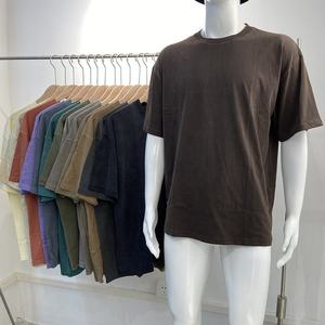 Distressed Luxury Men 100% Cotton T Shirt High Quality Custom Design Vintage Logo Faded Oversized Acid Washed Plus Size - Product Image 1