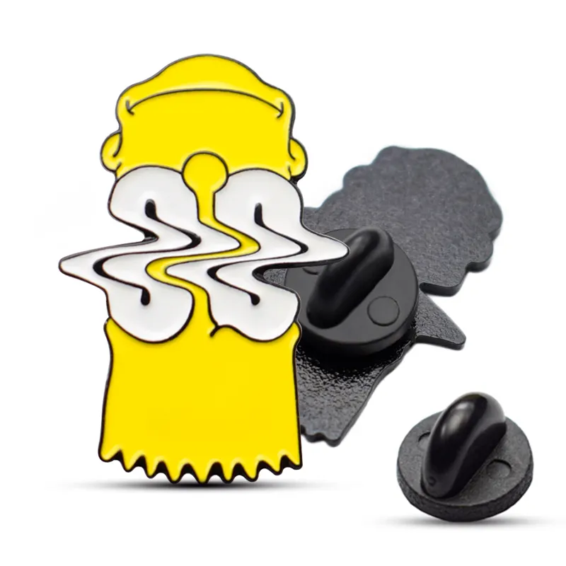 Custom made woman zinc alloy brass high quality Simpsons Cartoon soft enamel lapel pin brooch