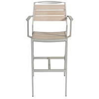 de bistrot modernes à hauteur de comptoir en aluminium PS pour jardin tabourets de bar hauts en plastique et bois pour patio