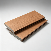 Plancher extérieur en WPC à co-extrusion simple face, carré, lisse, résistant à l'humidité, à emboîtement, antidérapant pour jardin et terrasse