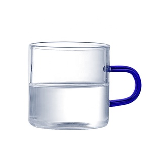 Set di 6 <span class=keywords><strong>Tazze</strong></span> Personalizzate <span class=keywords><strong>da</strong></span> 100ml, Piccole <span class=keywords><strong>Tazze</strong></span> <span class=keywords><strong>da</strong></span> Tè <span class=keywords><strong>Trasparenti</strong></span> con Manico Colorato, Tazzine <span class=keywords><strong>da</strong></span> Caffè e Acqua in Vetro - Product Image 2