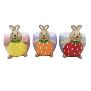 Modern 3D Animal rabbit Easter Bonsai shaped Wholesale Indoor garden Flower Pots Planters Ceramic
