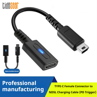 Adaptateur de chargeur USB-C vers DS Lite NDSL Tideseer 10 cm |   Modèle 06 PD NDSL Noir Charge rapide haute vitesse