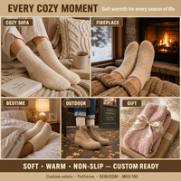 Chaussettes d'hiver élastiques en coton, douces et épaisses, pour l'intérieur, mode athlétique, vente en gros, chaussettes pour femmes, logo personnalisé, confortables, chaudes, pour la maison