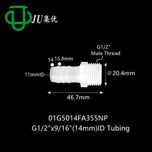 Conector Externo de Rosca JU Three Pagoda G1/2 para Manguera de Goma y Tuberías de Fluidos - Product Image 2