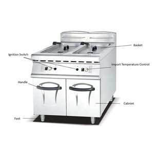 <span class=keywords><strong>Friggitrice</strong></span> Professionale a Gas da 40 <span class=keywords><strong>Litri</strong></span> per Ristoranti, Attrezzatura da Cucina per Fast Food, Macchina per Friggere Patatine Fritte/Pollo/Churros - Product Image 1
