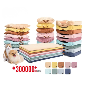 Кровать для домашних животных, лидер продаж, 500000 шт., ящик для собак, матрас, товары для домашних животных, мягкая полосатая ткань, дешевая подушка для собак - Product Image 1