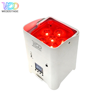 Projecteur LED Slim 6-en-1 RGBWA+UV DMX512/Contrôle Mobile par APP, Batterie Rechargeable, IP33, 6x18W Lumière Blanche Ra90 pour Scène/Discothèque/Fête