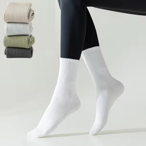 Custom Logo Grip Pilates <b>Socks</b> for Women 90% Cotton Knitted Compression Crew Yoga Athletic <b>Socks</b> - Product Image 1