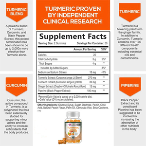 Gummies de curcuma et de <span class=keywords><strong>gingembre</strong></span> en gros, marque privée OEM, avec poivre noir, stimulant immunitaire, antioxydant, complément alimentaire, <span class=keywords><strong>bonbons</strong></span> - Product Image 3