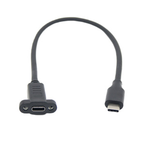 Rtesho Type-C Male To Female Extension <b>Cable</b> 0.3m 0.5m 1m 1.5m 2m With Ear Screw Holes For Securing Data <b>Cables</b> - Product Image 1