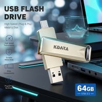 KDATA Grosir Flashdisk 2 in 1 Swivel 8GB 16GB OTG 64GB 128GB Dual Memory Stick 256GB Metal Tipe-C 3.0 USB