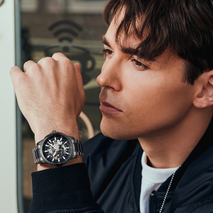 Mark Fairwhale-Reloj mecánico automático para hombre, correa de aleación de impermeabilización a la moda, puntero en un indicador - Product Image 4
