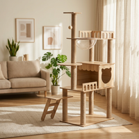 Arbre à chat en laine de verre, grand, multi-niveaux, réglable, durable, avec griffoirs, capsule spatiale, condo pour chat, échelle, pour intérieur