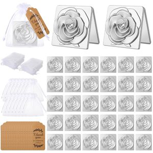 Specchietti <span class=keywords><strong>a</strong></span> Forma di Rosa con Etichette di Ringraziamento e Sacchetto per Donne, Regali per Matrimoni, Addii al Nubilato, Feste, Bomboniere, Souvenir per la Festa della Mamma - Product Image 3