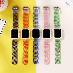 Tschick plus récent bracelet Sport pour Apple Watch Band série 6 SE 3 4 5 <span class=keywords><strong>Silicone</strong></span> <span class=keywords><strong>Transparent</strong></span> pour IWatch 6 bracelet 38/40mm 42/44mm poignet - Product Image 2
