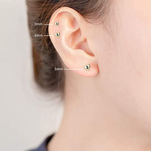 ROXI 3 unids/set S925 plata esterlina moda Simple amor brillante 2/3/4mm corazón conjunto pendientes - Product Image 3