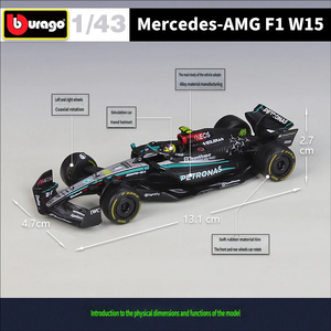 Bburago <span class=keywords><strong>1</strong></span>:43 Modellino Auto da Corsa 2024 in Metallo Pressofuso, Veicolo F1 con Espositore in Acrilico per Collezionisti, Regalo all'Ingrosso - Product Image 5