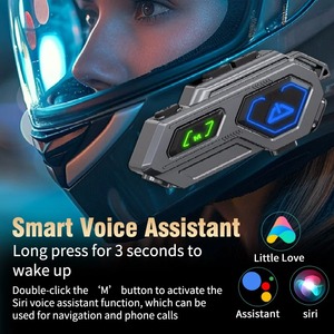 Nuevos auriculares inalámbricos a prueba de agua con cancelación de ruido manos libres Rider Motor auriculares pantalla LED motocicleta intercomunicador casco auriculares - Product Image 4
