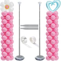 Poteau télescopique de 2 m pour arche, guide de route, support de ballons, décoration pour anniversaire, mariage, fête, événement sportif