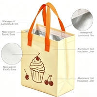 Sac isotherme en non-tissé laminé à ouverture large, imprimé avec logo, pour livraison de plats chauds – En stock